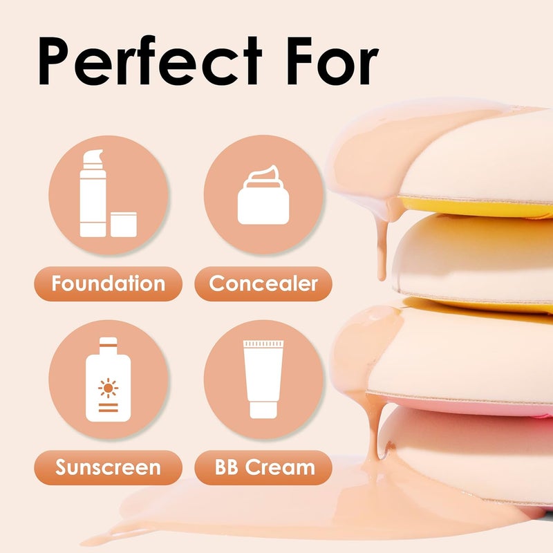 COOL-ANGLE 4Pack Brown Makeup Sponge For Foundation Concealer And Powder, Latex Free Blender Sponge For Natural And Easy Makeup Soft Long-lasting, Pack for 2X-Large and 2 Medium - Image 3